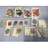 A Collection of Kensitas Flowers silk cigarette cards