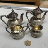 A Miniature Silver 4 piece tea/coffee service