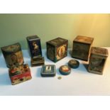 A Lot of Vintage advertising tins which includes Dainty Dinah Toffee, Mazawattee tea tin & Two small