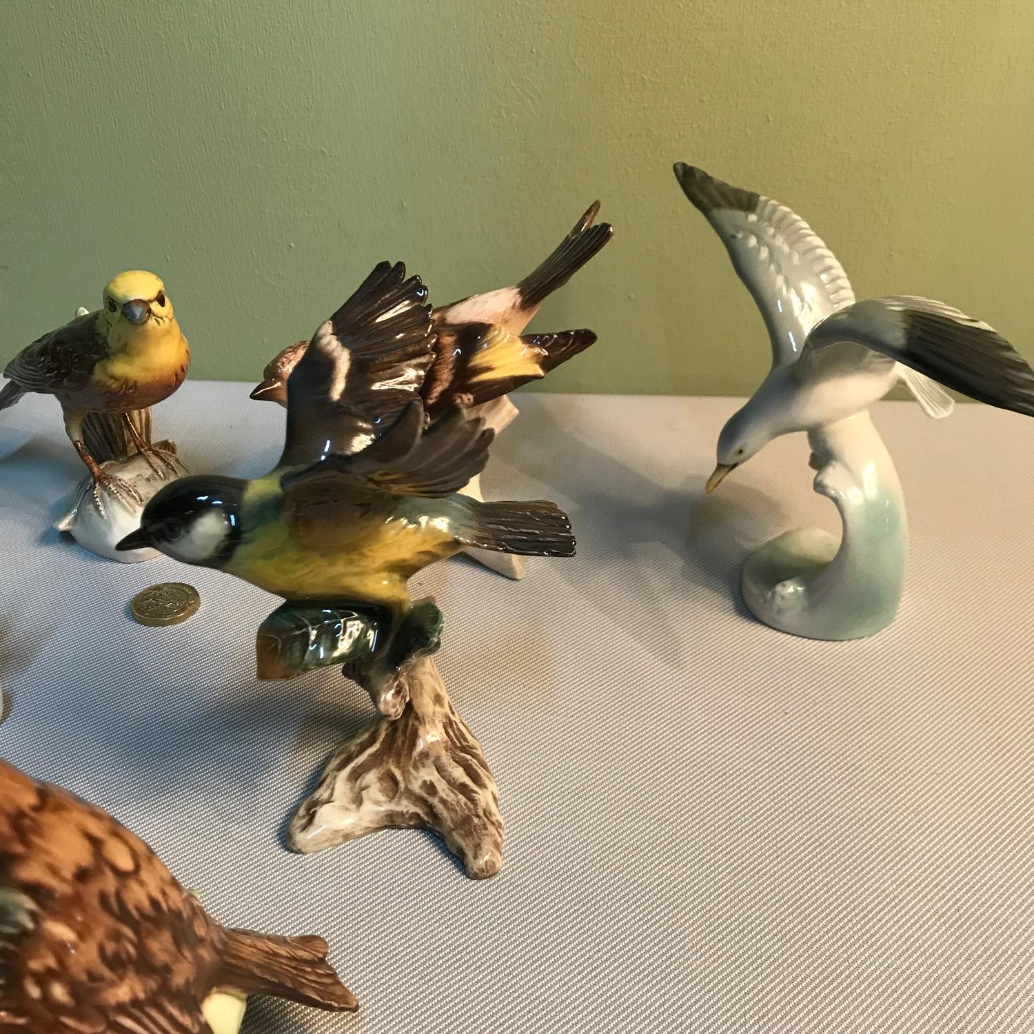 A Lot of 8 Goebel bird figurines, Includes Robin, Great Titmouse, Seagull, Pheasant & Yellow Hammer. - Image 3 of 4