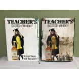 Two vintage Tin Teachers Whisky advertising signs, Measures 60x45cm