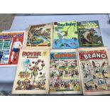 A Lot of 7 vintage weekly comics, includes The Beano No 717 dated 1956, The Dandy No561 dated