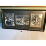 Three early 1900's photographs framed.