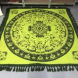 A Large heavy duty antique living room rug, Ornately designed,Measures 216x214cm