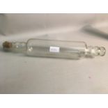 A Rather Nice Unusual Glass Rolling Pin approx 18 inches in length with a cork seal to one end. This