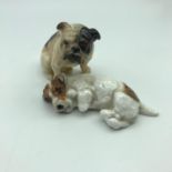 A Lot of two early Royal Doulton dog figures, Bull dog measures 5.3cm in height