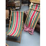 A Pair of vintage deck chairs. 200400