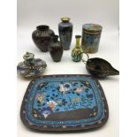 A Collection of early 1900's (possibly earlier)Chinese Cloisonne, Includes Yellow and floral