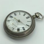 A Birmingham silver cased verge fusee movement pocket watch, fitted with a Birmingham silver case,