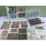 A Lot of various 1800's & 1900's mixed bank notes and coins.