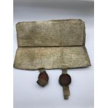 This 16th Century document is a notarial instrument, with two seals, it is unusual and rare being in