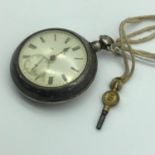 A Birmingham silver cased Alexander Leys Portsoy verge fusee movement pocket watch, Outer silver