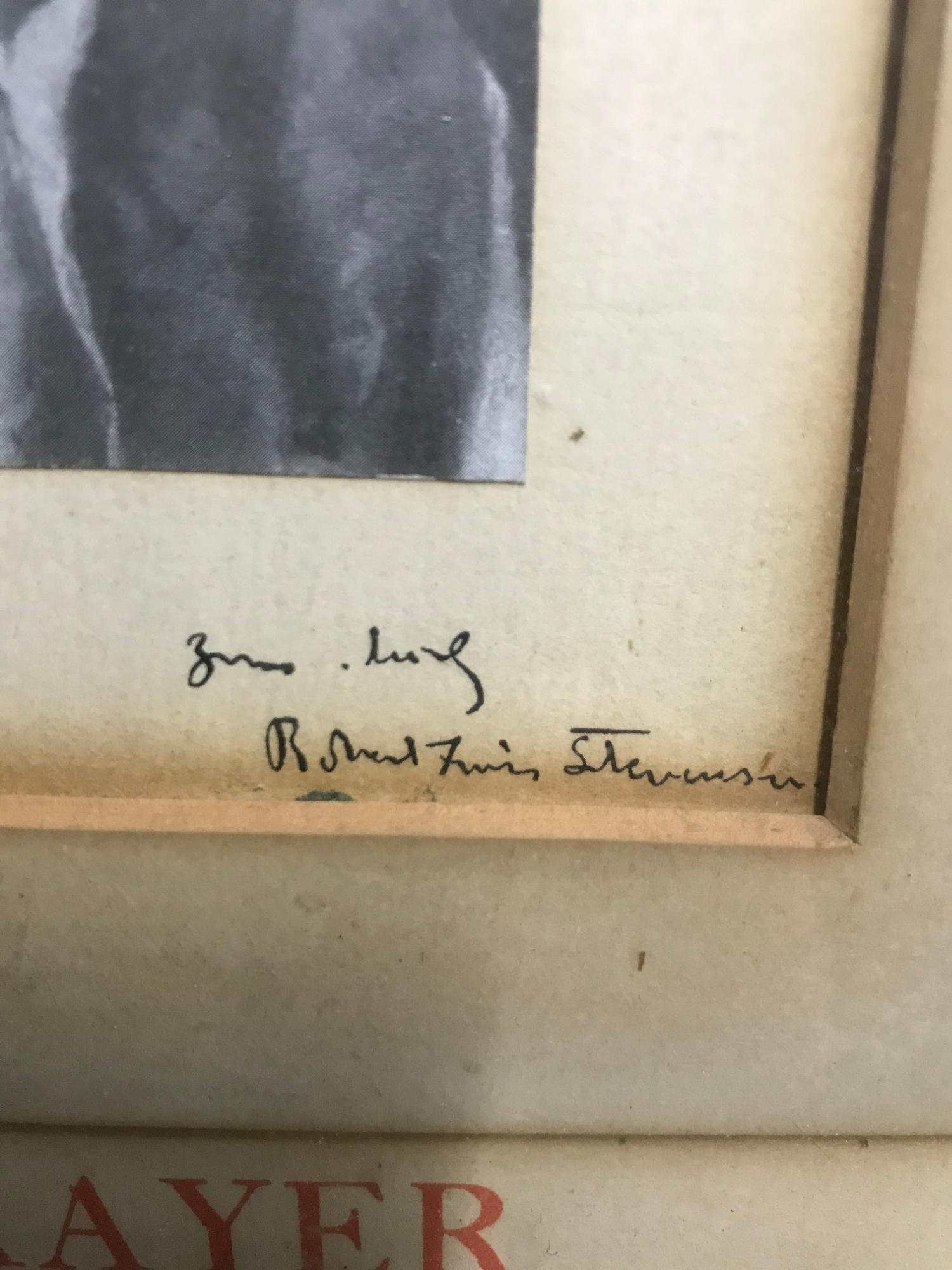 Antique framed print of Robert Louis Stevenson with 'A PRAYER' by ...