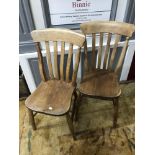 A Pair of elm wood chairs