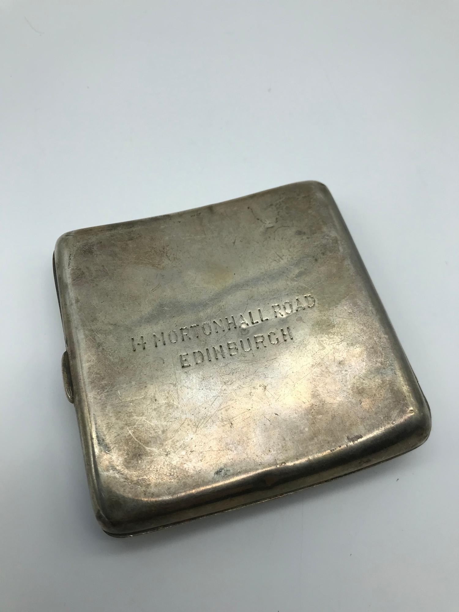 A Birmingham silver cigarette case, Made by William Henry Sparrow - Image 2 of 3