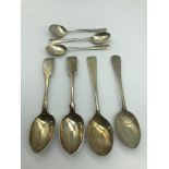 A Lot of various Victorian and later silver spoons, Includes two Victorian Exeter tea spoons by