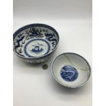 A Lot of two 19th century Chinese hand painted dragon design bowls, Small bowl is signed for Da Qing