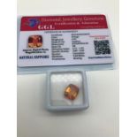 Natural Sapphire loose gemstone with GGL Certificate/ report stating to be 6.45ct Cushion cut,