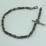 A Sterling silver Albert chain, Measures 35cm in length