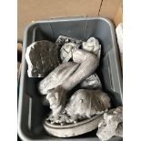 A Small box of Victorian plasterers moulds which includes cherubs arms (possibly used by Kelly plas