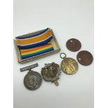 A Lot of two WW1 Medals (British war & Victory) presented to M2-202513 PTE.E.A.GUYTON A.S.C. Comes
