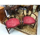 A Pair of William IV Balloon back arm chairs.