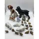 A Lot of 4 various dog and polar bear figures together with various wade figures which includes