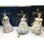 A Lot of 3 Boxed Royal Doulton Figurines, Jessica HN 3850, Paula HN 3234 & Angela HN3690.