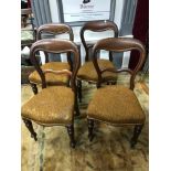 A Lot of four Victorian balloon back chairs.