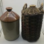 Two WW1 OR WW2 Era stone ware flagons, S.R.D Stamped to one and made by Gibbs & Canning Ltd, The