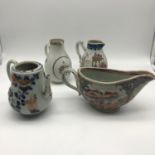 A Lot of 18th century Chinese porcelain wares which includes Two Sparrow beak cream jugs, Both