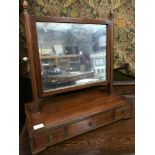 A Regency dressing table mirror fitted with 3 small drawers.