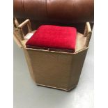 A Vintage wicker work storage stool. 200399