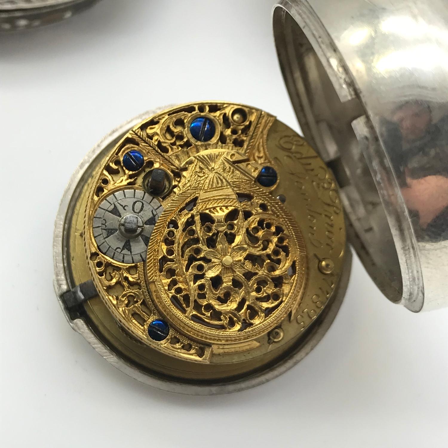 A Victorian Edward Prior of London, Triple silver and tortoise shell cased Verge fusee movement - Image 7 of 8