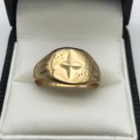 A Birmingham 9ct gold gents signet ring, size Q, Weighs 4.23grams