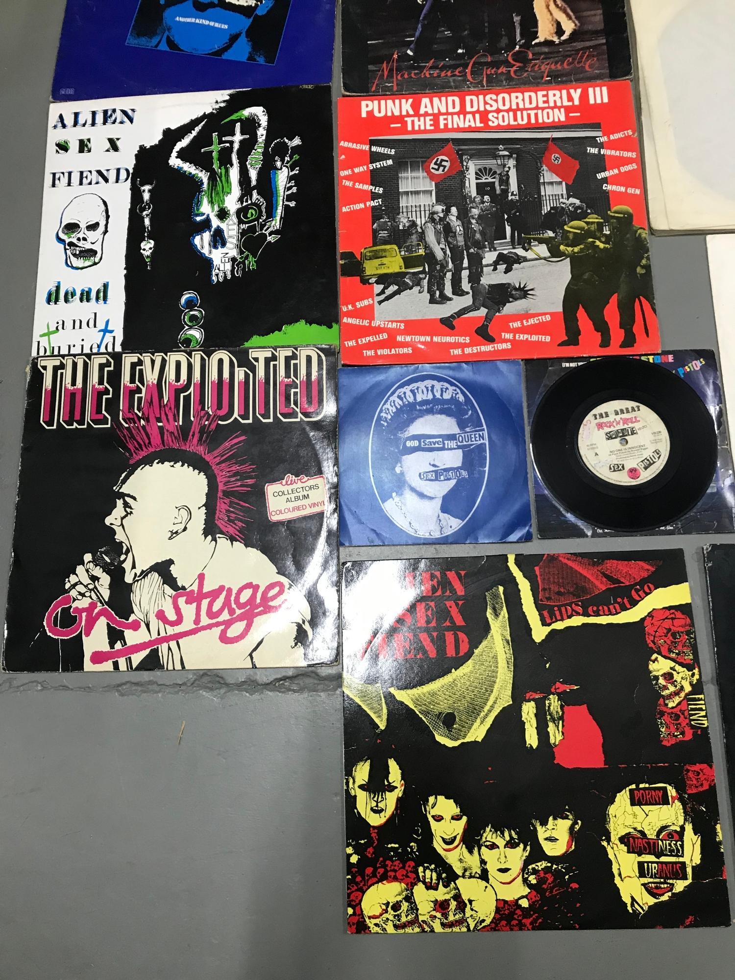 A Collection of Punk LP Records, Includes The Damned, U.K.Subs, Alien Sex Fiend, The Exploited, - Image 3 of 7