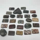 A Selection of Antique cuts of marble and agate style stones, could be used for jewellery.