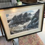 Anthony Cain Mountain art print titled 'Ben Eighe' Signed in pencil by the artist. Frame measures