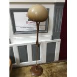 Mid century standard lamp with brownish mushroom shaped shade