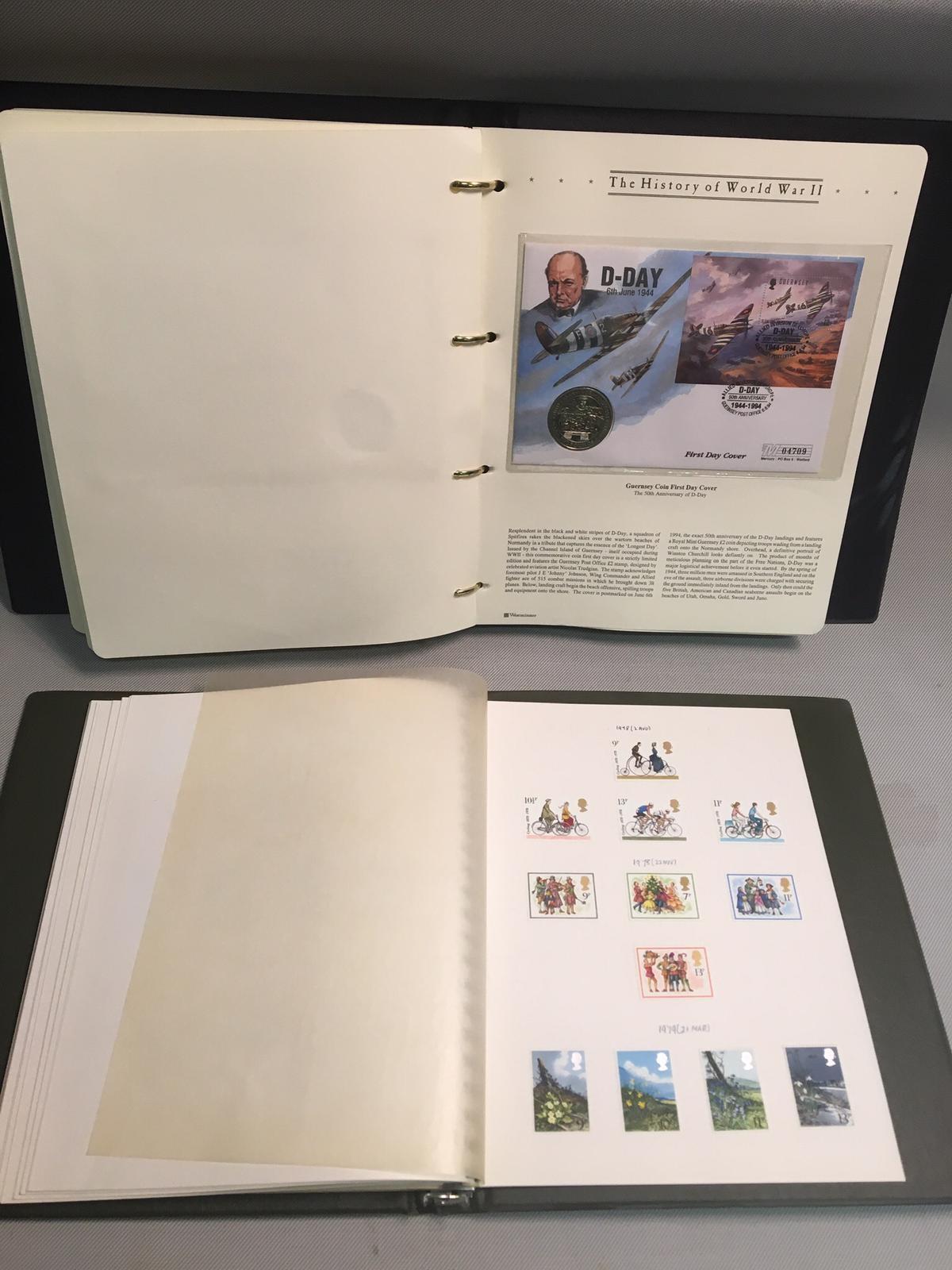 A Large Folder full of British Stamps (dated from 1955 to 1998) Along with The History of World