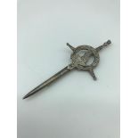 An Edinburgh silver sword kilt pin, Made by Caroline Finlay (Nee O.Brian) Dunfermline origin.