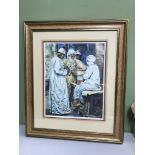 A Limited edition (278/280) print by Lynda Shephard dated 1989, Depicting Indian men, signed in