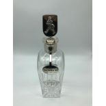 A Collectable Johnnie Walker 150 year anniversary crystal decanter empty, Produced in 1985. White