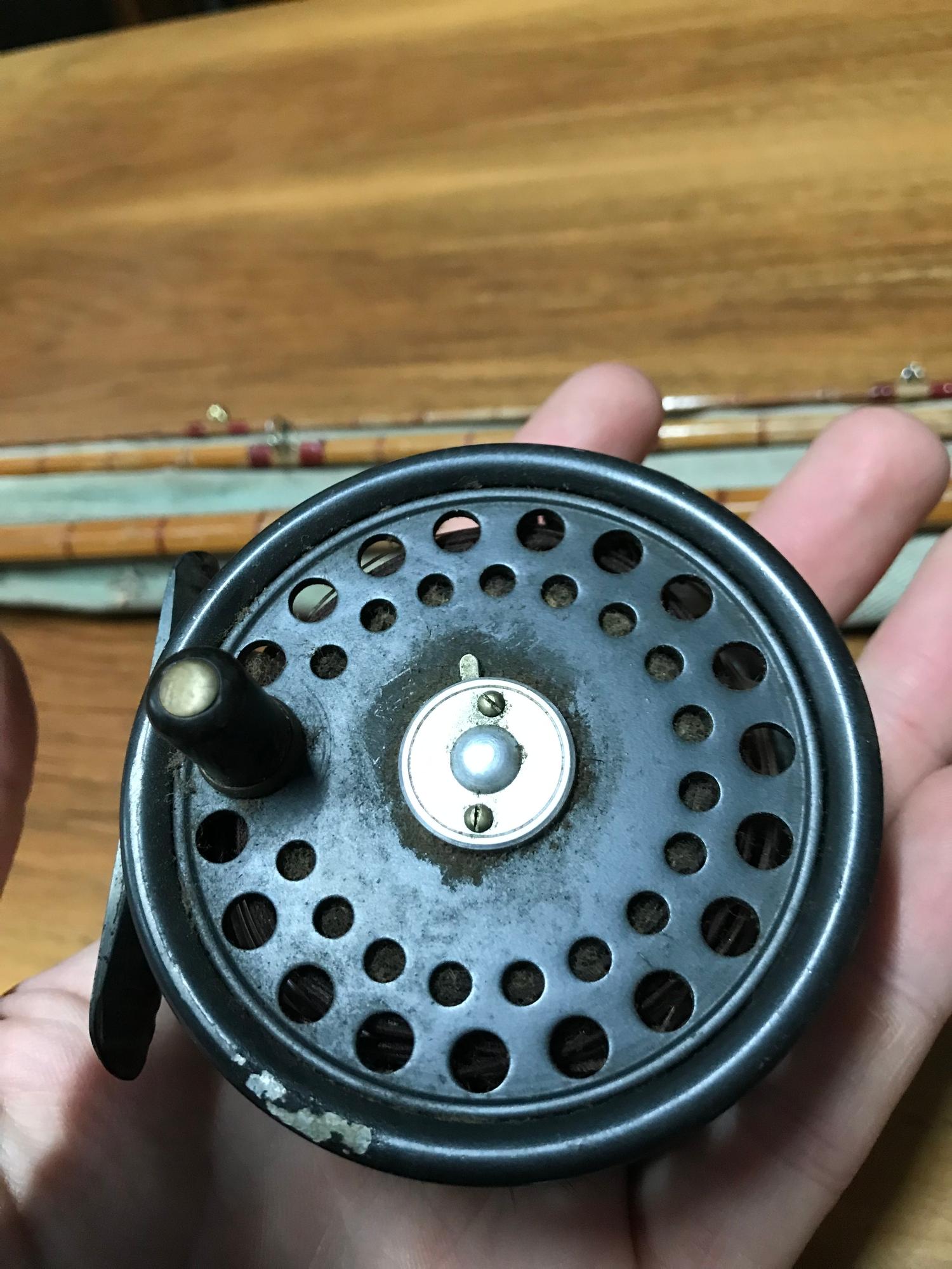 Hardy 3" St George trout fly reel with blue agate ring, Hardy The Hardex spinning reel and 3 piece - Image 4 of 8