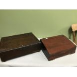 A Georgian document box together with hardwood writing slope box.