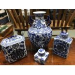 A Lot of four 20th century Chinese blue and white porcelain wares, 3 Various sized preserve dishes