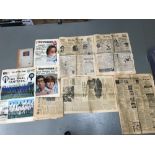 A Collection of old newspapers to include 1930's Daily Record, 1960's evening new and various 1980's