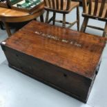 WW2 Major HENRY CHARLES HOWELL MBE ROYAL SIGNALS Travel Trunk, metal side handles and trims, Has a