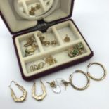 A Box of gold and yellow metal earrings, Contains Approximately 5grams of gold