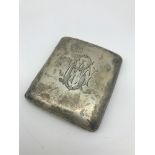 A Birmingham silver cigarette case. Engraved to the front with initials BWW.